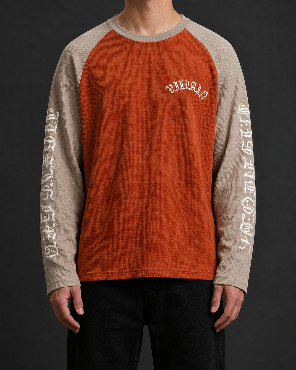 Heavy GSM Waffle Raglan Long Sleeve Tee – Relaxed Fit