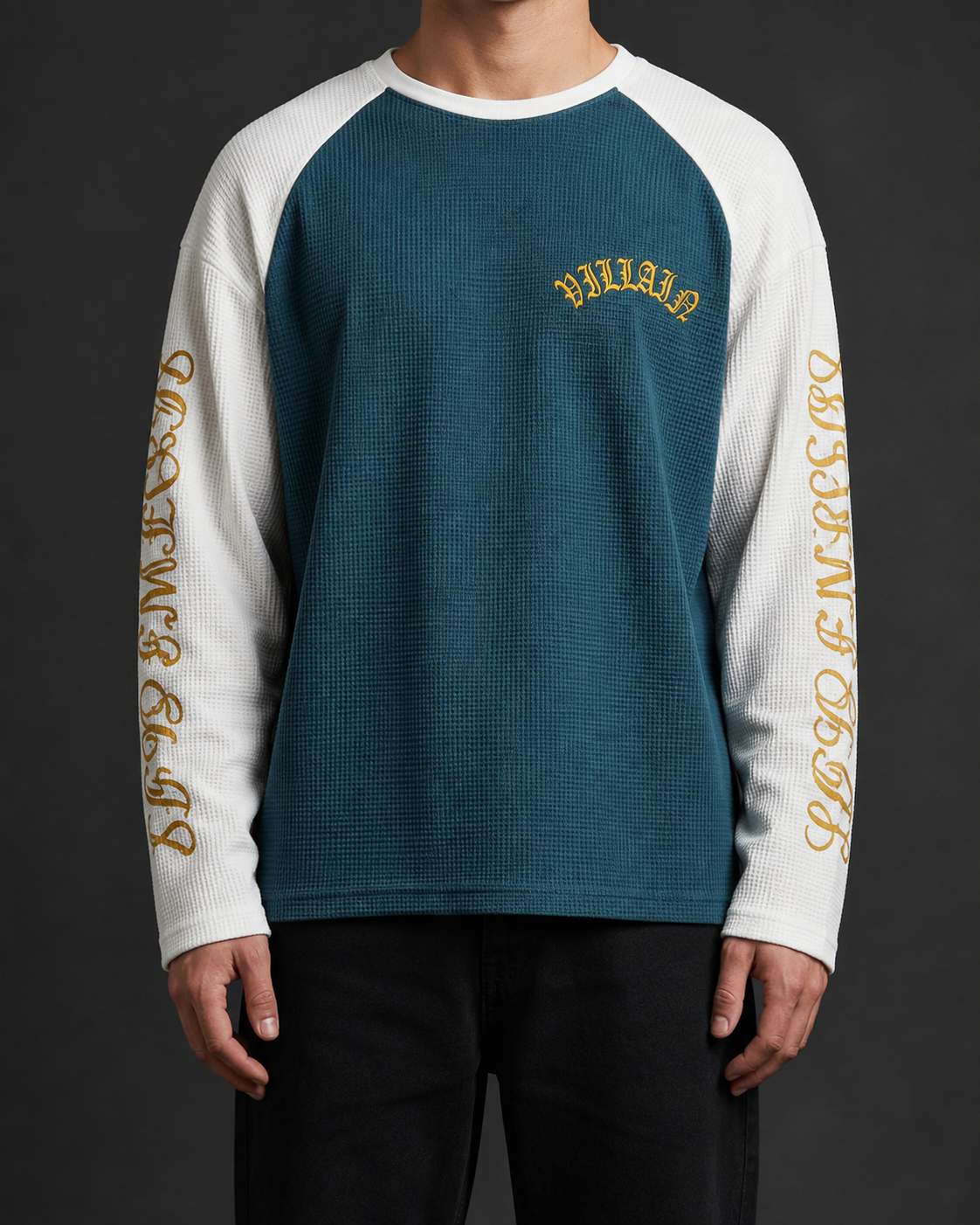 Heavy GSM Waffle Raglan Long Sleeve Tee – Relaxed Fit