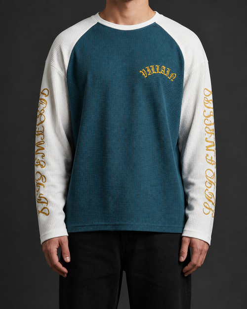 Heavy GSM Waffle Raglan Long Sleeve Tee – Relaxed Fit