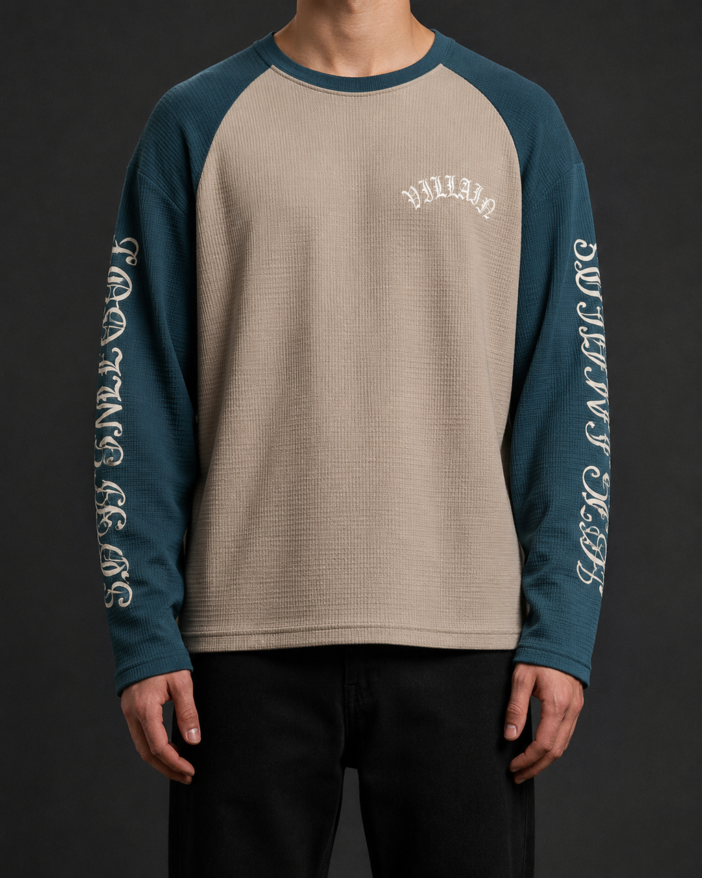Heavy GSM Waffle Raglan Long Sleeve Tee – Relaxed Fit