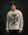Choppers Skull Graphic Waffle-Knit Full Sleeve Baggy Fit T-Shirt All Colours